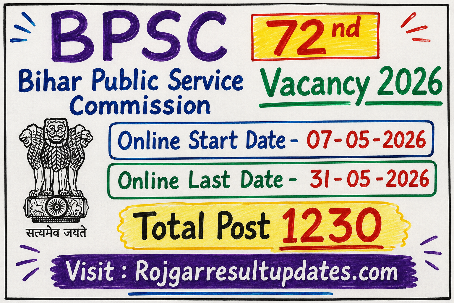 BPSC Bihar Public Service Commission 72nd Vacancy 2026