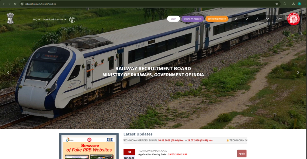 RRB Technician Vacancy 2026